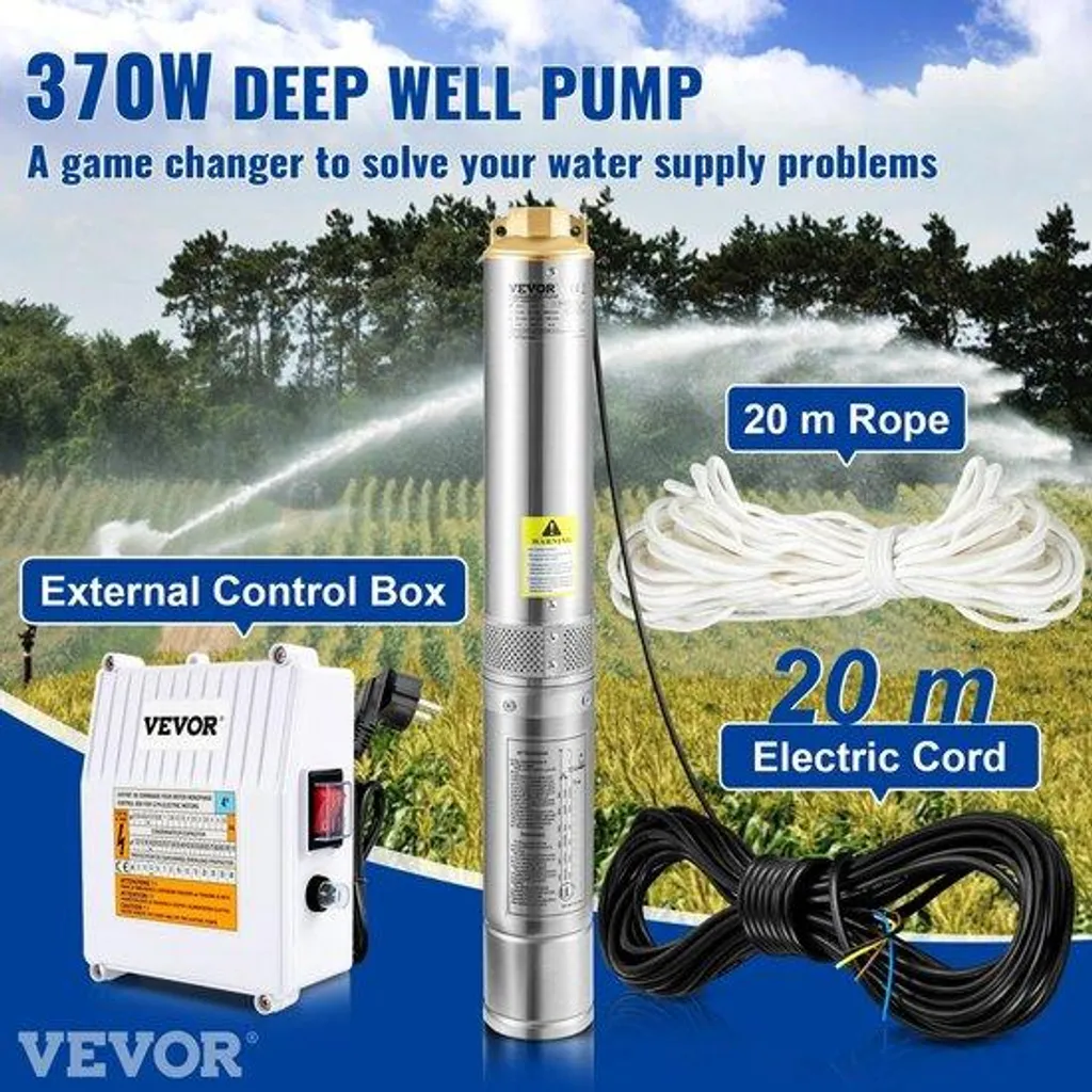 Pompe submersible 550 W contre inondation débit 35 l/min efficace