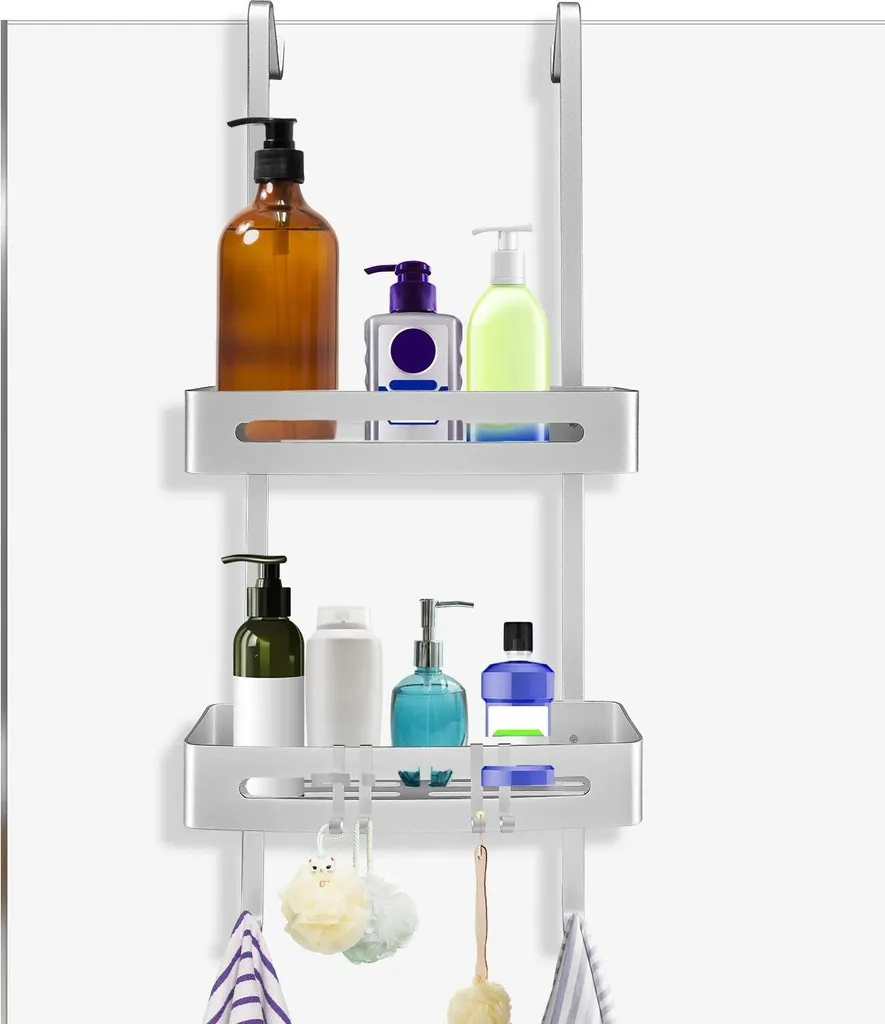 Rangement de douche mural 2 étages sans trous pour organiser votre salle de bain