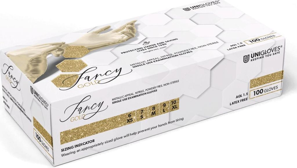 Einweghandschuhe Fancy Gold puderfrei Gr. S 1000 Unigloves Nitrilhandschuhe