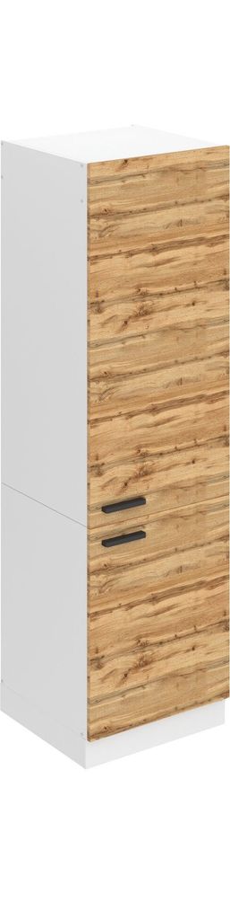 Belini Kühlschrank Schrank Hochschrank Küche SSL. 60 cm Breite und 204 cm Höhe. Einbauschrank für Kühlschrank mit 2 Türen, Wotan-Eiche