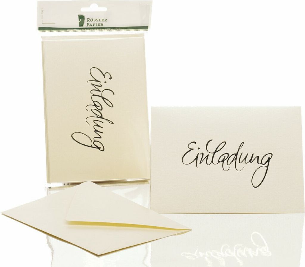 RÖSSLER Einladung Kartenset 4/4 Candle Light Metallic B6