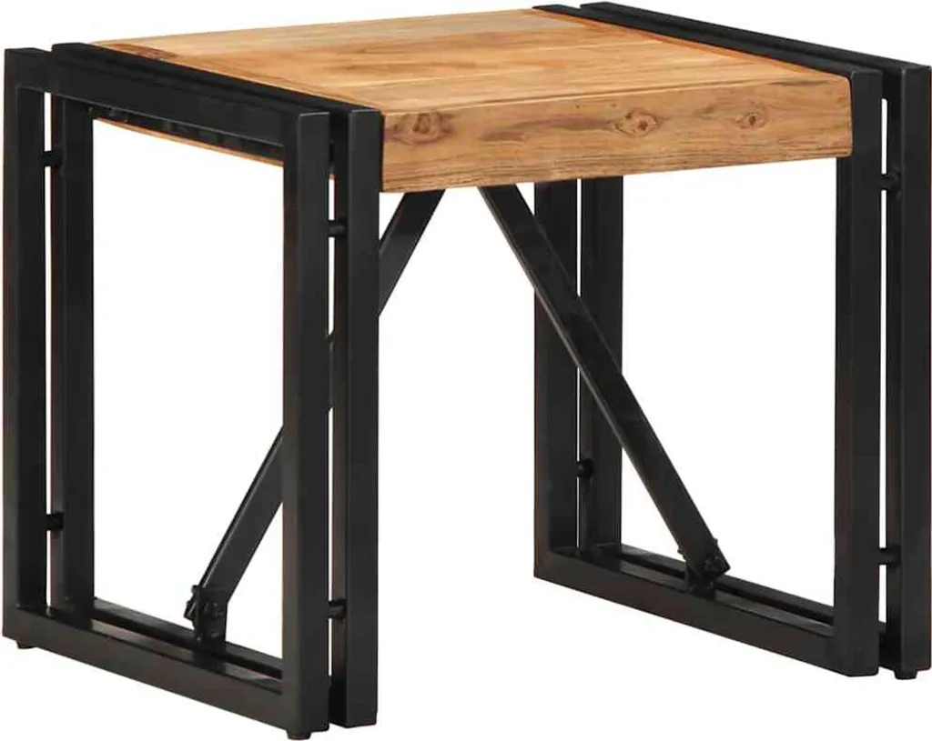 Tavolino 40x40x35 cm Legno Massello di Acacia - Mobiletto Naturale
