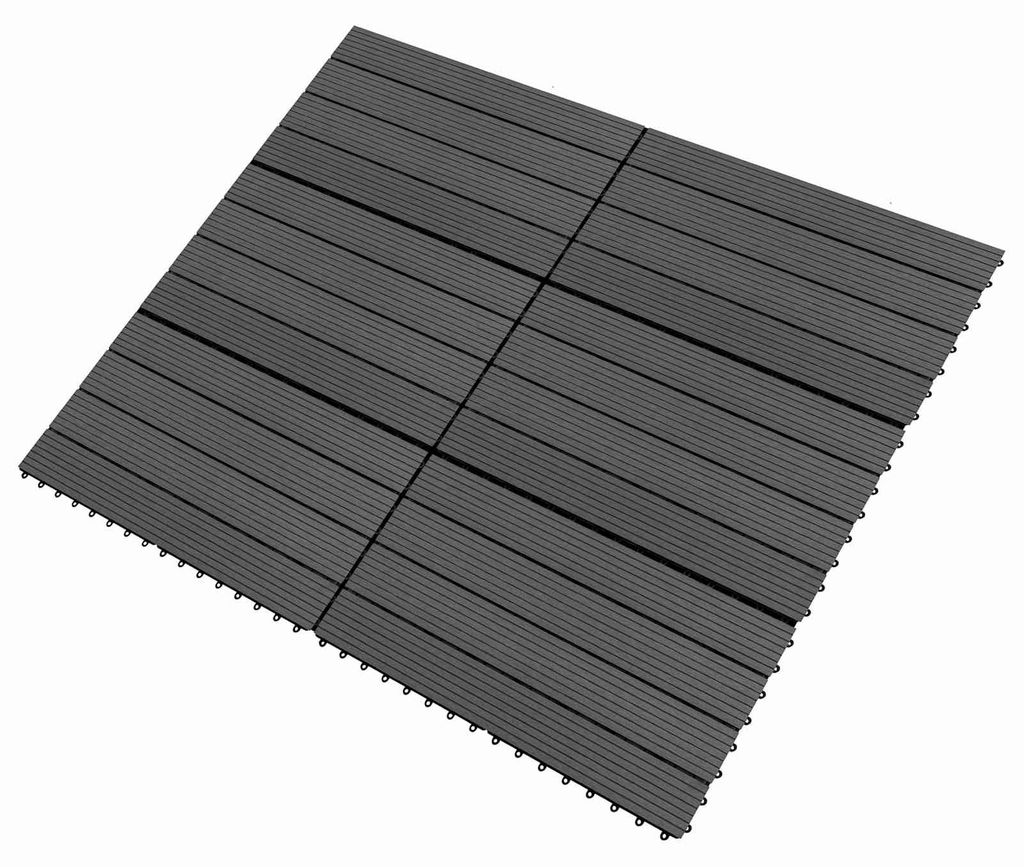 vidaXL Terrassenfliese 6 pcs Schwarz 60 x 30 cm WPC