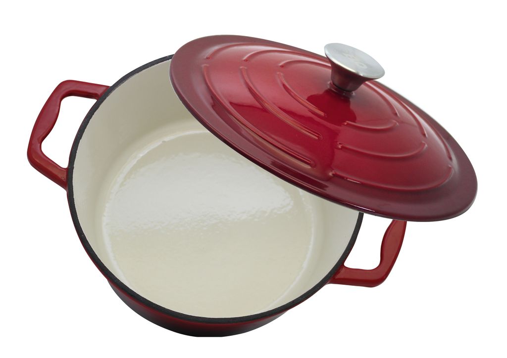 ELO Kirschrot Topf Gusseisen rund robust Induktion rot 26cm