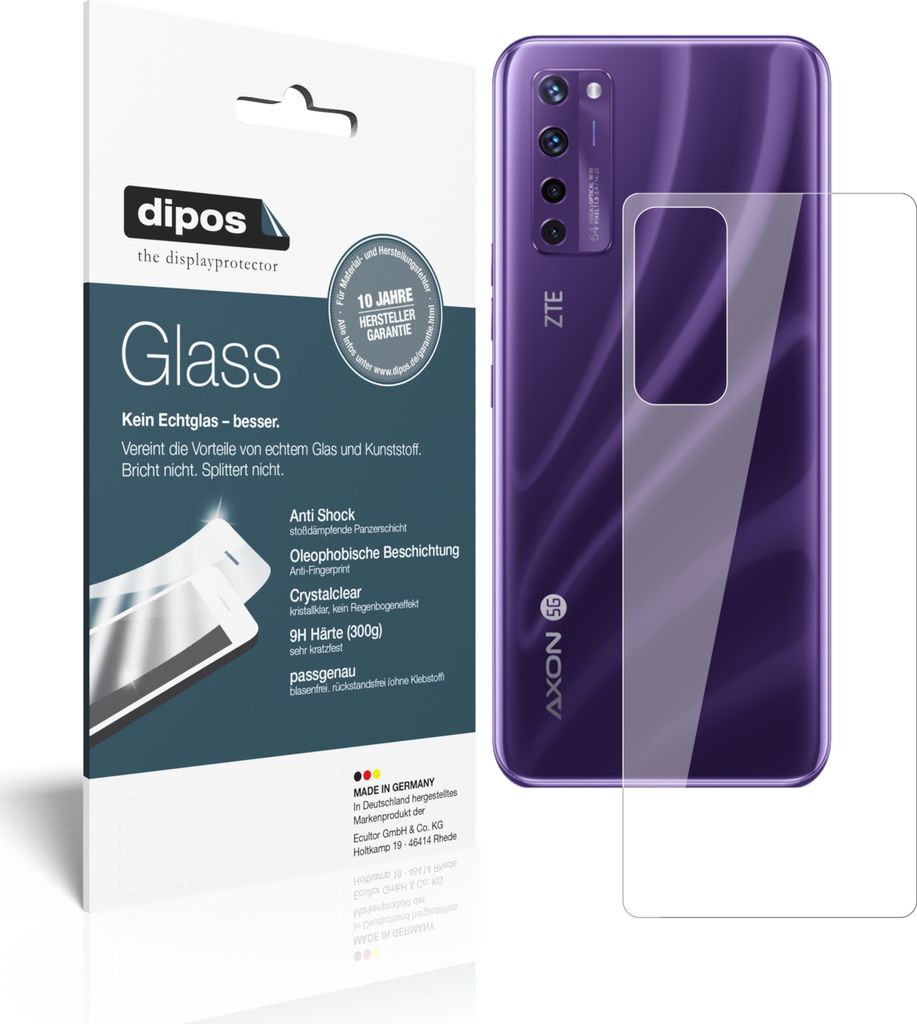 Schutzfolie für ZTE Axon 20 5G Rückseite Folie Anti-Shock 9H Displayschutz
