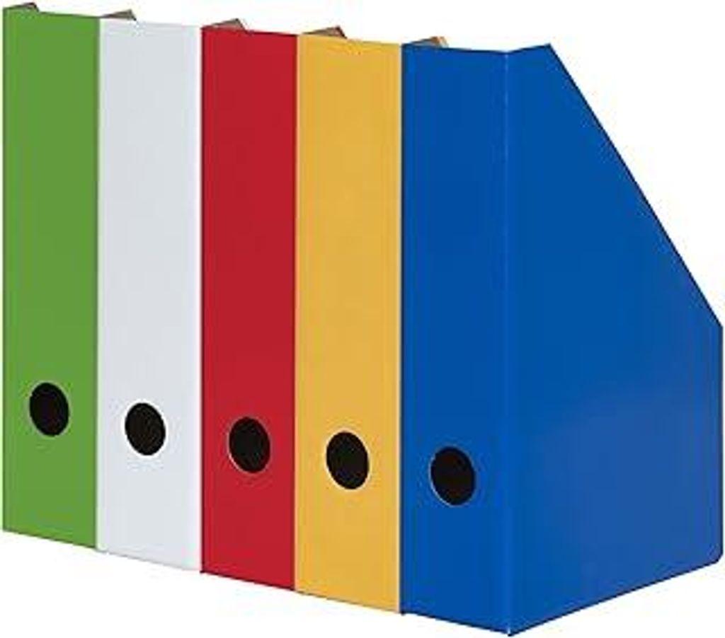 LANDRÉ Stehsammler A4, aus stabilem Karton, 7cm breit, 5 Farben, 5 Stück
