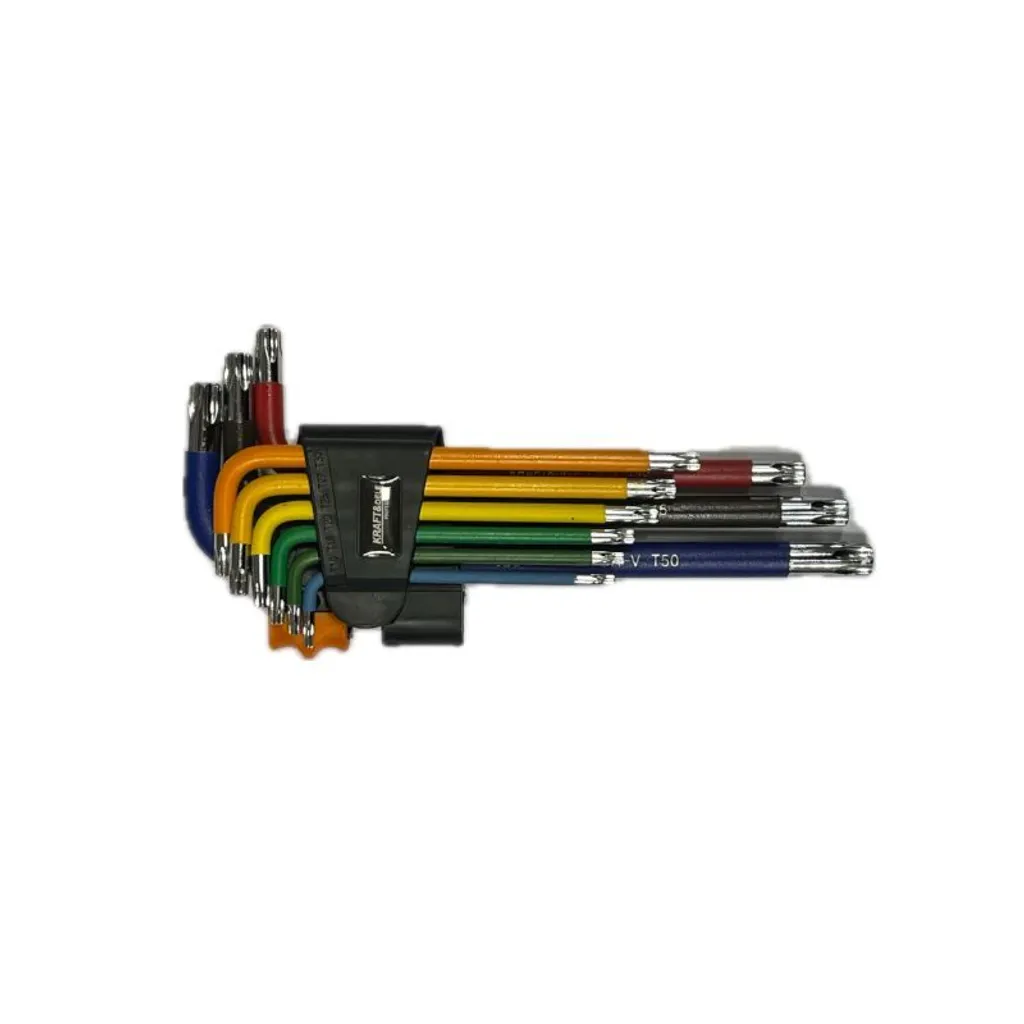 Clés Torx et Hex 9 pièces Kraft&Dele KD11930 avec Repérage par Couleur