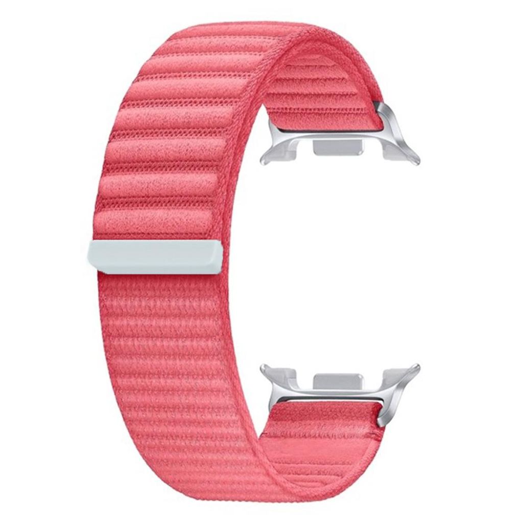 FFO2World Wave Nylonarmband für Samsung Galaxy Watch 8/8 Classic – Atmungsaktives Schlaufenarmband mit Klettverschluss – 40 /44 /46 mm – Rot