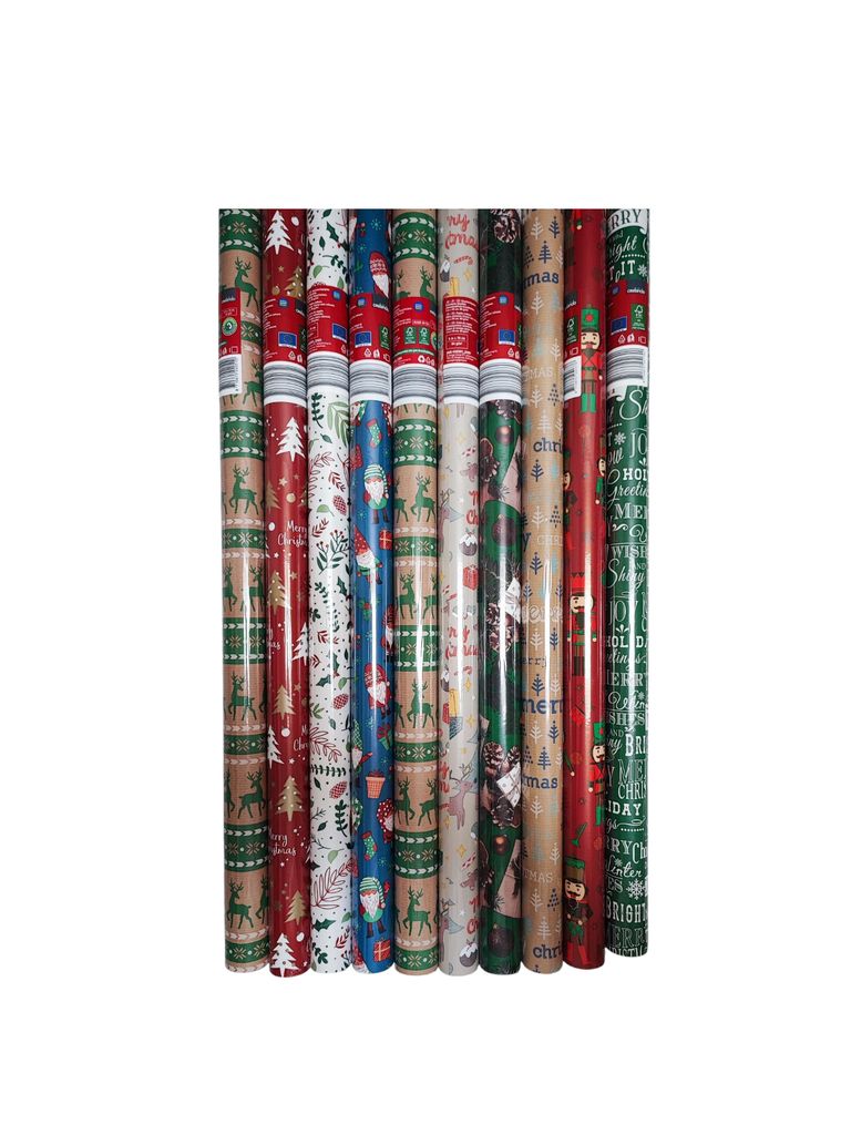 10 Rollen Geschenkpapier Weihnachten 500x70 cm Produktbild 
