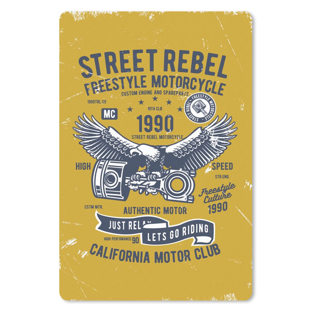 MuchoWow Mauspad Mousepad Motorrad - Vogel - Retro 40x60 cm - Mousepads - Maus Mat - Pad - Mausunterlage - Schreibtisch Accesoire