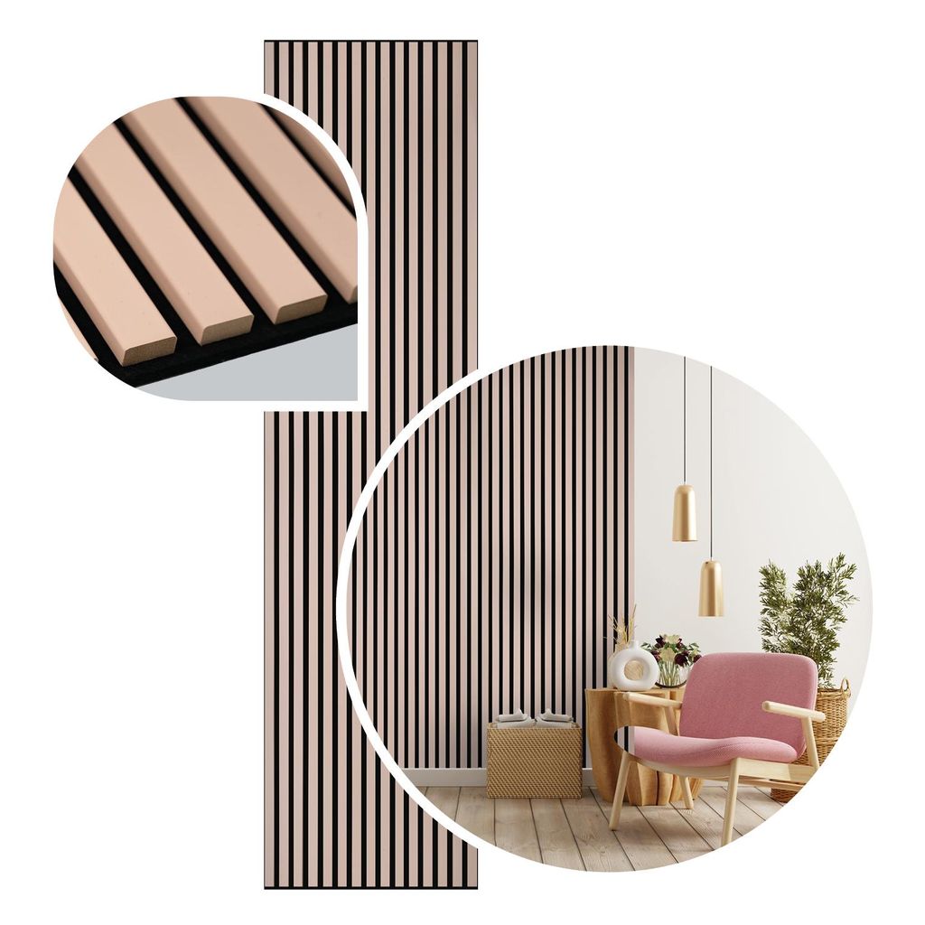 "LP Concept holzpaneele wand - 120x60 cm | 3D acoustic panel für Räume & Büros In Modernes Innenarchitektur | dekorative Pastell Lachs Eiche Wan...