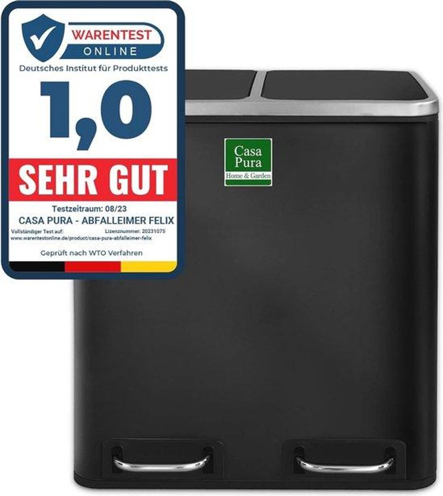 Abfalltrennsystem 30 Liter Doppelkammer für Küche Büro