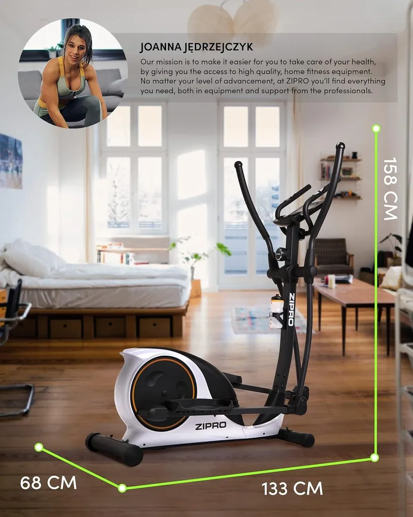 Vélo elliptique 8 niveaux de résistance Zipro Hulk - Robuste 150 kg - 3