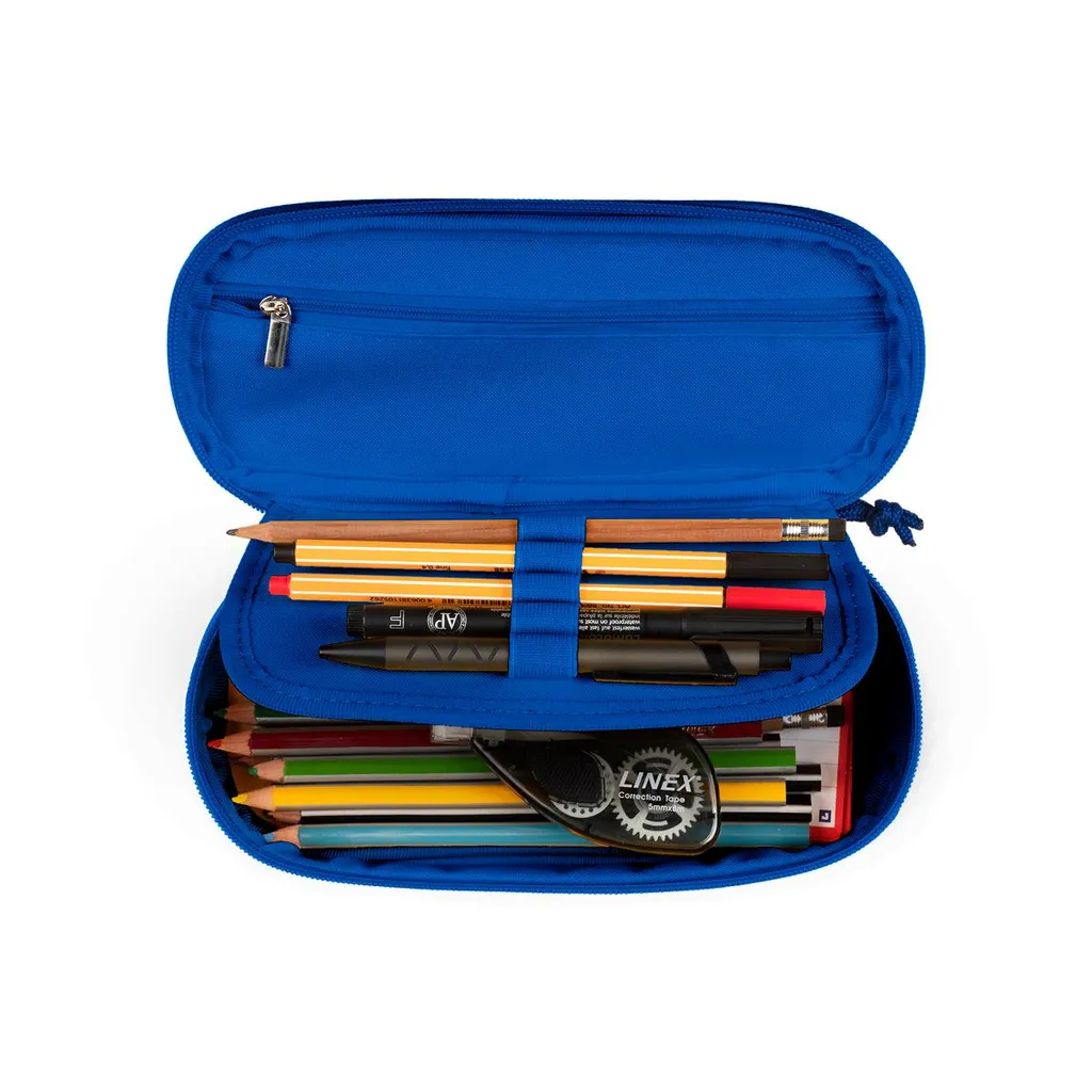 Petit sac à main Oxford ovale bleu pour sorties et ville - Format compact - 5