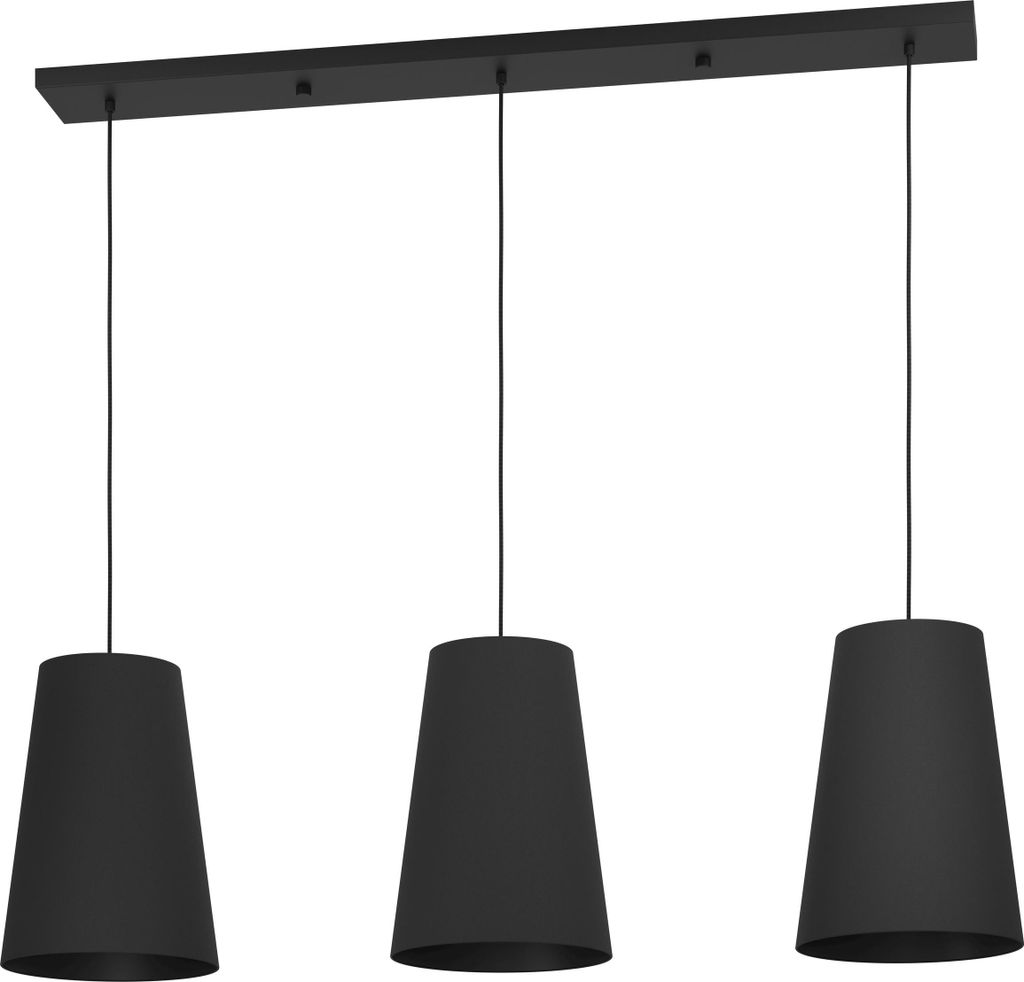EGLO Pendelleuchte Esstisch Petrosa, 3-flammige Textil Hängelampe für Wohnzimmer und Esszimmer, Esszimmerlampe, Lampe hängend mit E27