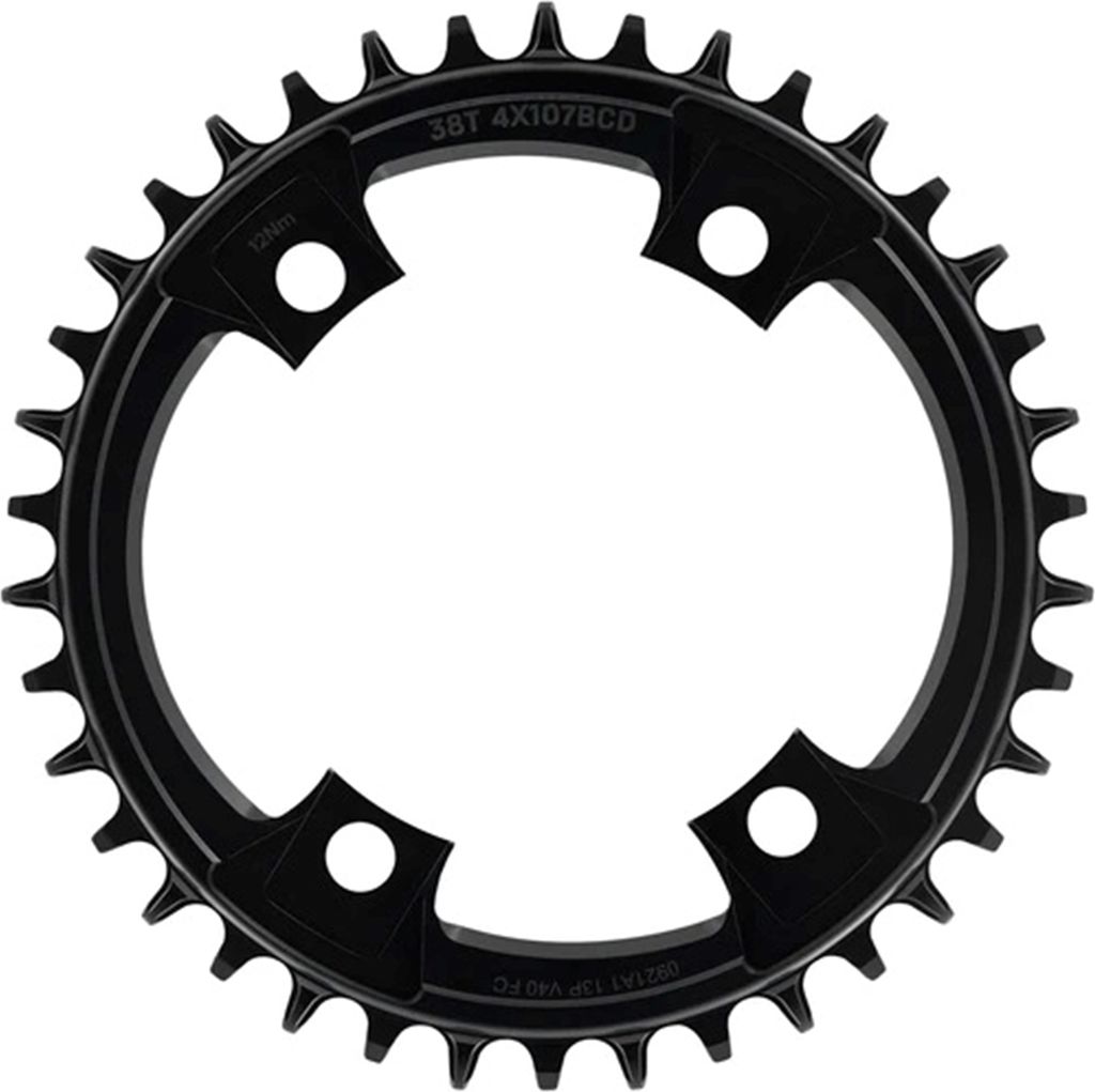 e*thirteen Helix R Kettenblatt, 38 Z., 107 BCD, 4-Loch, 11/12-fach, black