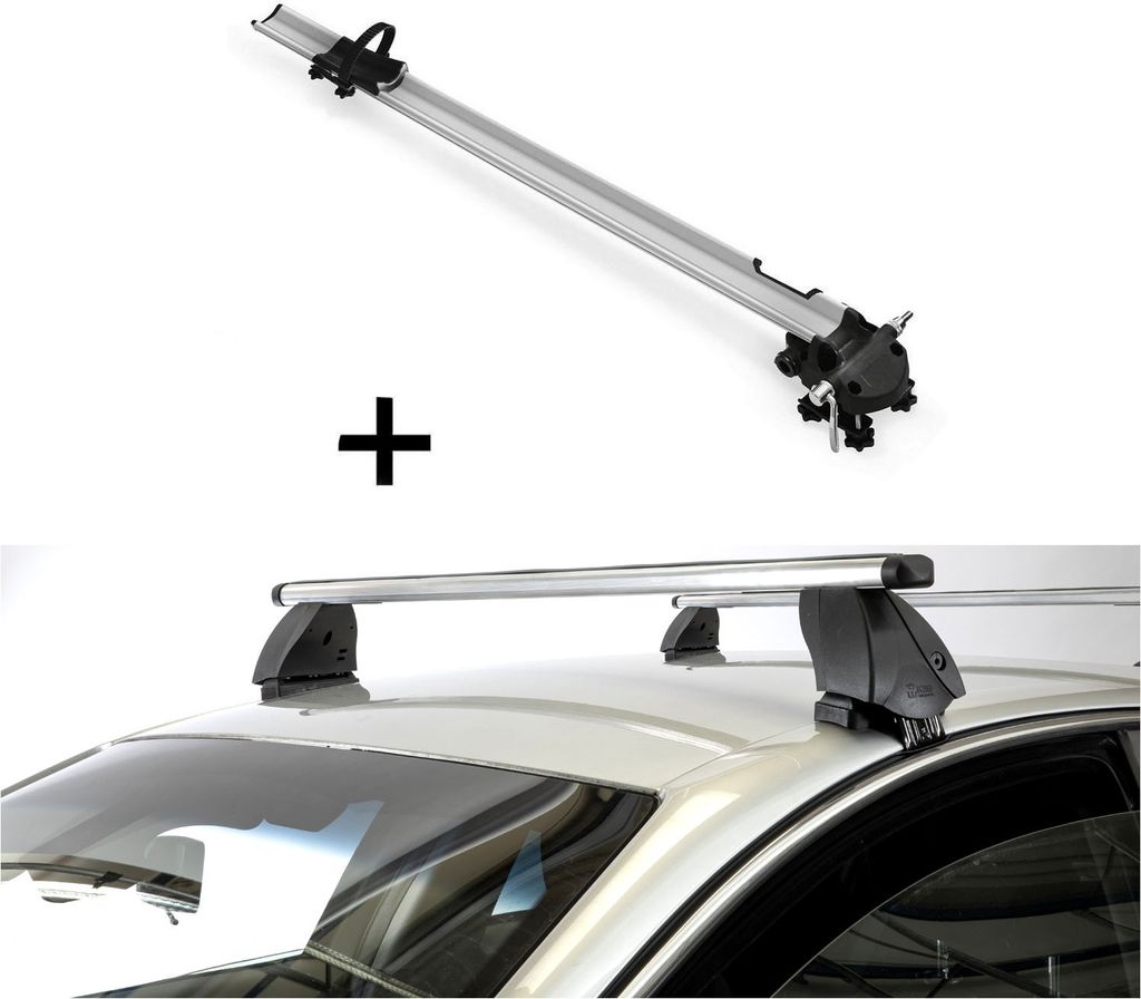 Fahrradträger Bike Pro + Dachträger K1 PRO Aluminium kompatibel mit für Lancia Ypsilon (5Türer) 11-15