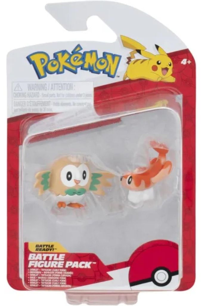 Pokémon Battle Figure 2 Pack Tatsugiri Curly Form & Rowlet Produktbild 