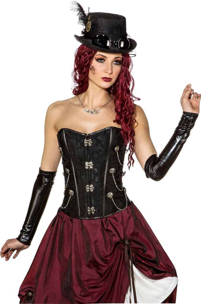 Korsage Steampunk mit Verschlüssen L