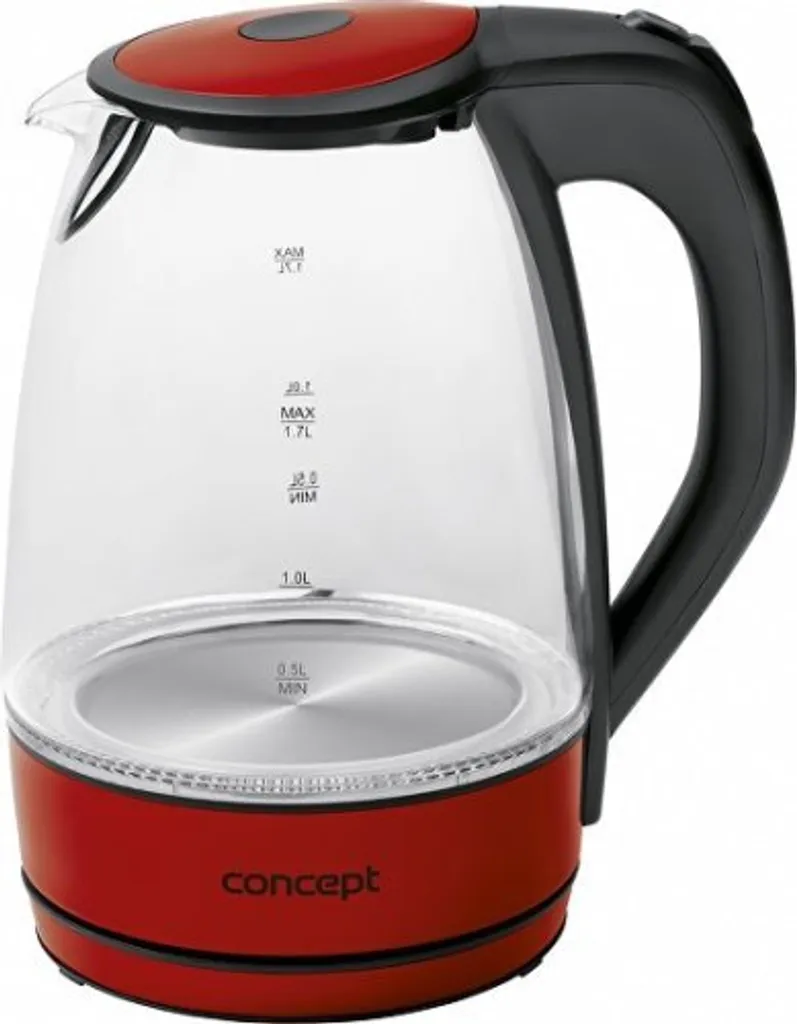 Bouilloire en verre rouge 1,7 l RK4030re - Design Concept performant