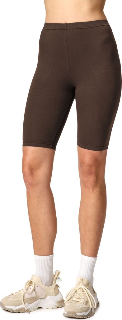 Merry Style Damen Kurze Leggings aus Viskose MS10-145(Braun, XL)