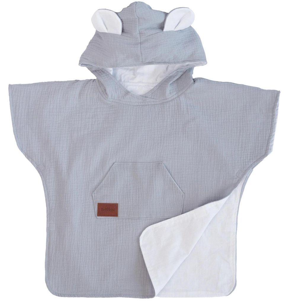 Bellochi Premium Musselin Poncho für Kinder mit Kapuze & Ohren - 100% Baumwolle - Saugstarkes & Schnelltrocknendes Strandtuch - Atmungsaktiver UV-...