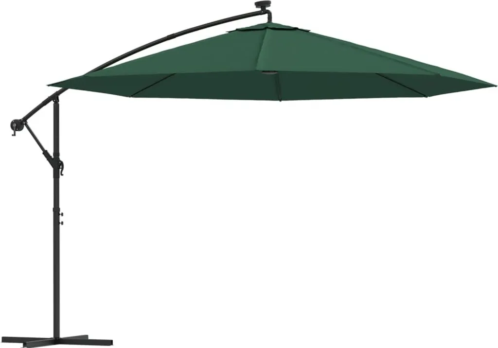 Ombrellone Semaforo LED 350cm vidaXL Verde | Ombra Giardino Professionale