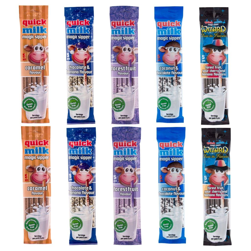 QUICK MILK - 5 Geschmackssorten Trinkhalme für Milch - 10 Produktbild 