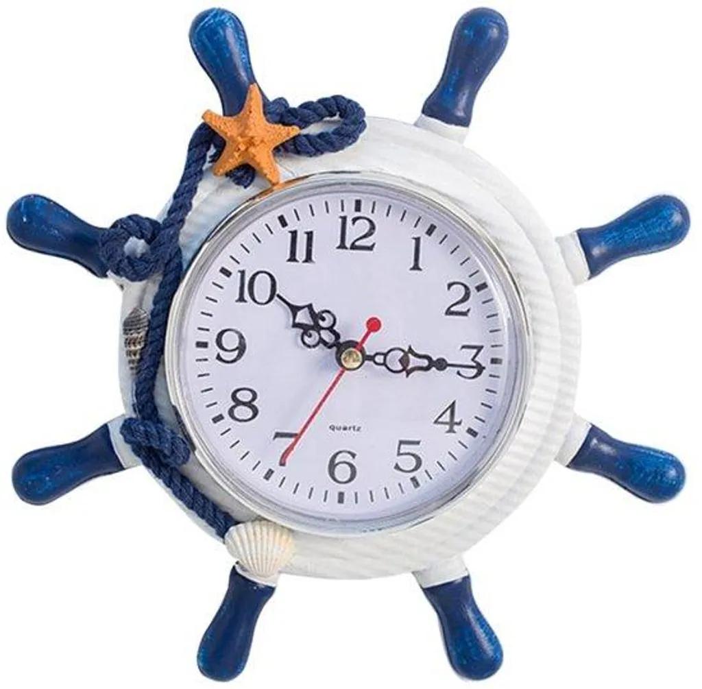Horloge volante bois suspendue pour terrasse et décoration de bord de mer