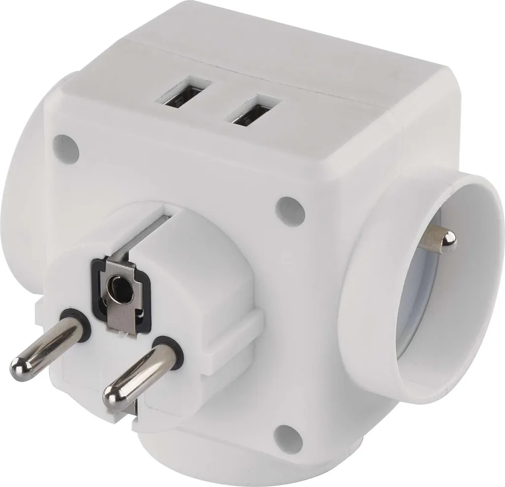 Fini le Manque de Prises avec EMOS P0024U - 3 Prises Blanche + 2 USB 5V