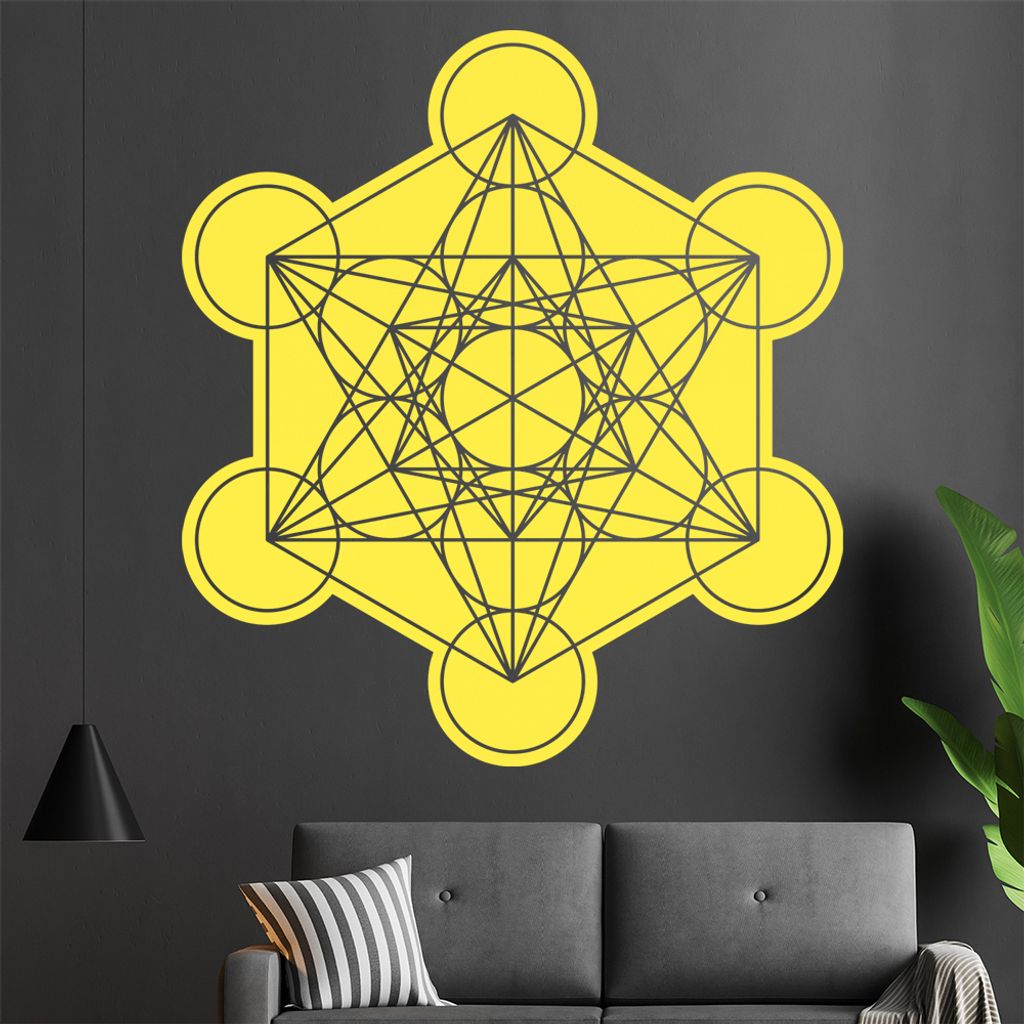 Metatron Würfel Wandtattoo in 6 Größen - Wandaufkleber Wall Sticker - Dekoration, Küche, Wohnzimmer, Schlafzimmer, Badezimmer