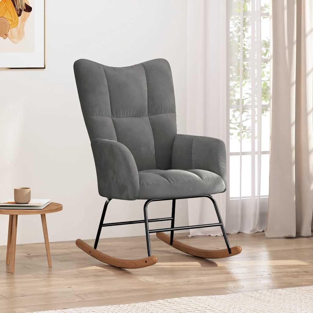 houpací křeslo vidaXL Dark Grey Velvet Obrázek produktu 
