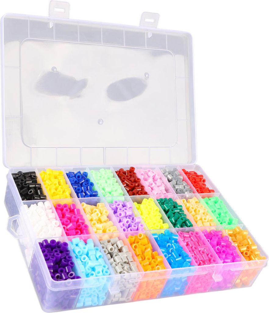 24 farbige Sicherungsperlen-Set, 5 mm, Perlenset mit Stecktafeln, Kunsthandwerk, Spielzeug für Kinder