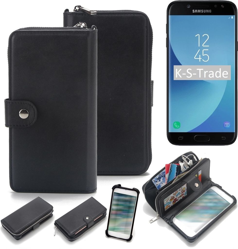 K-S-Trade 2in1 Handyhülle Schutzhülle kompatibel mit Samsung Galaxy J5 (2017) Duos & Portemonnee Cover Handy Hülle Case Etui Geldbörse Wallet