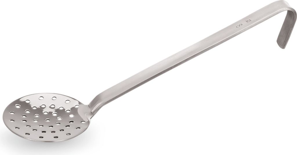 14x Schaumlöffel 21 cm, Ø 8 cm, Gastro, Chromnickelstahl silber