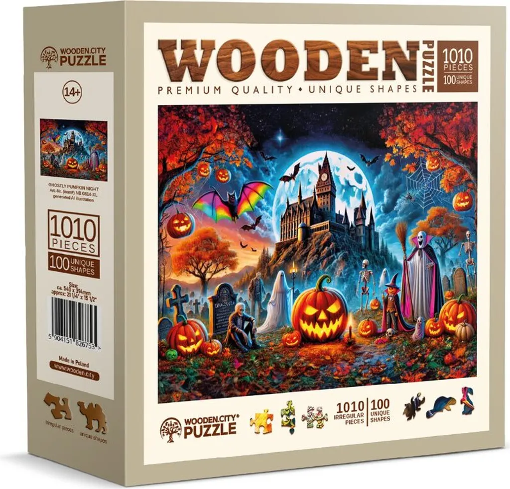 Puzzle en bois citrouille Halloween WOODEN CITY - 1010 pièces découpées