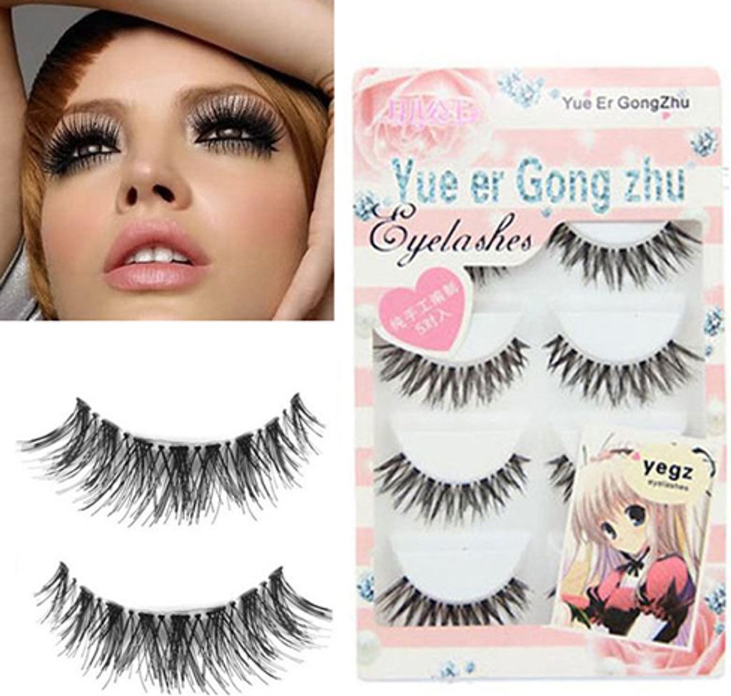 5 Paar handgemachte natürliche dicke lange falsche künstliche Wimpern Wimpern Make-up-Set
