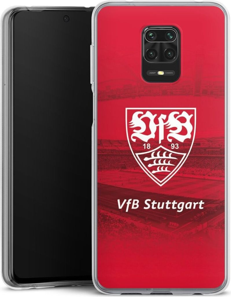 DeinDesign Handyhülle für Xiaomi Redmi Note 9 Pro Silikon Hülle Case Smartphone Schutzhülle Offizielles Lizenzprodukt Stadion VfB Stuttgart