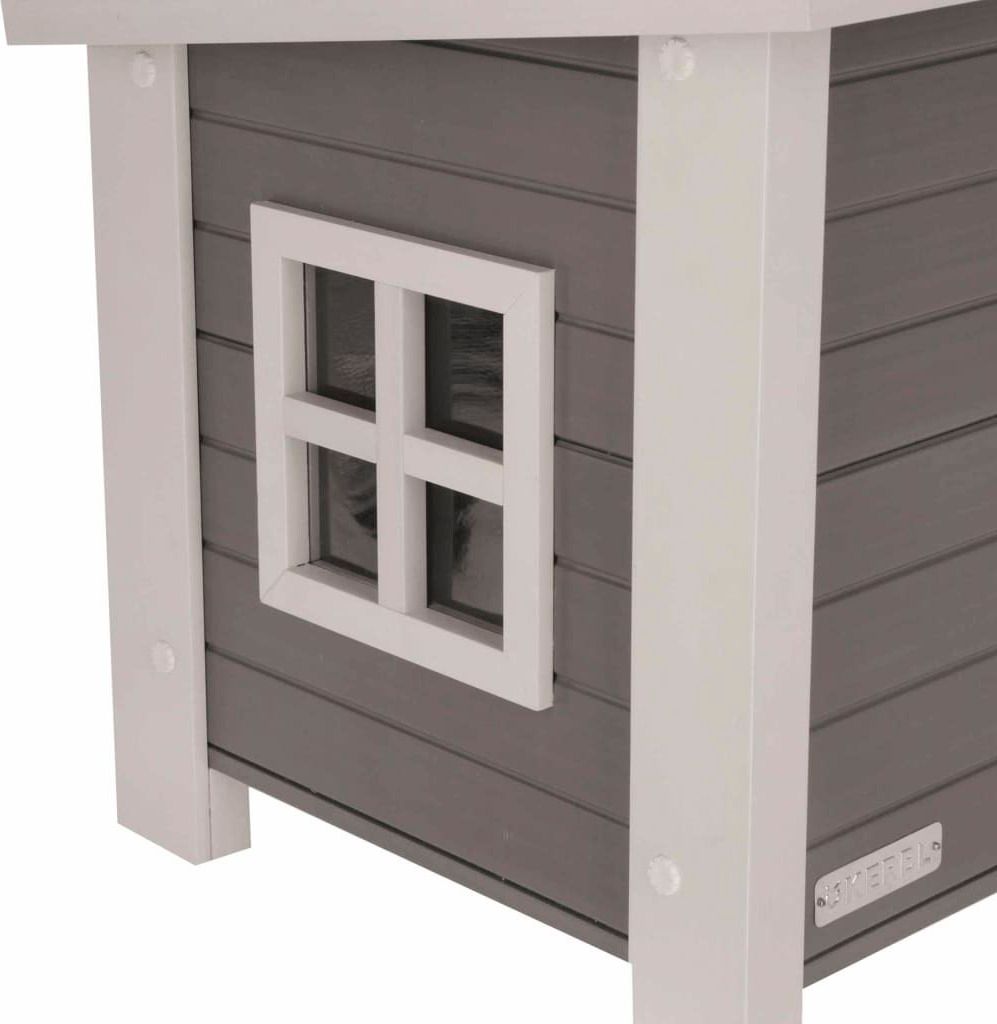 Kerbl ECO Katzenhaus Eli 57×45×43 cm Grau und Weiß Produktbild 