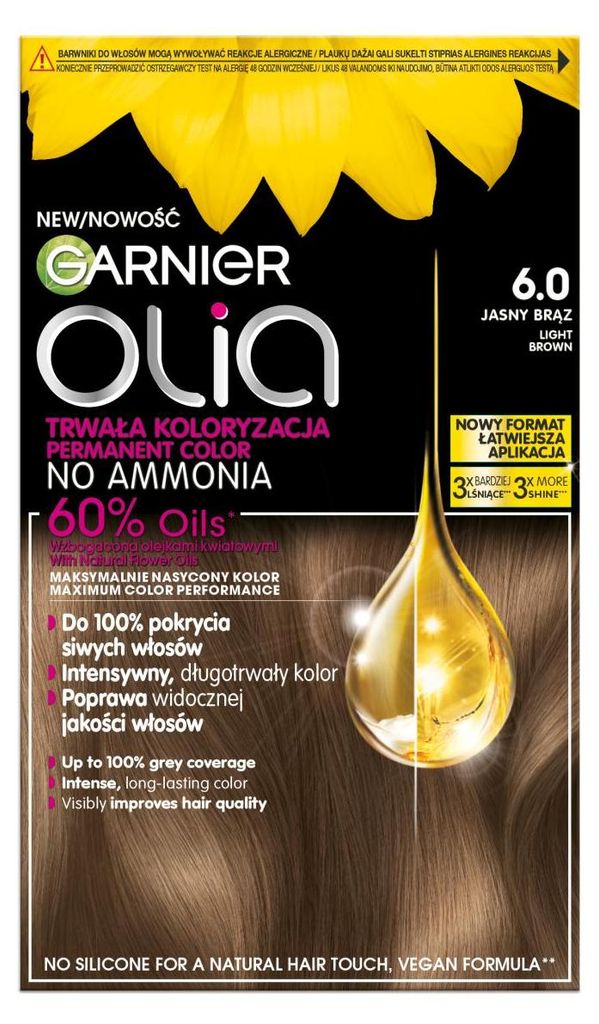 Garnier Olia Farba do włosów 6.0 Jasny Brąz