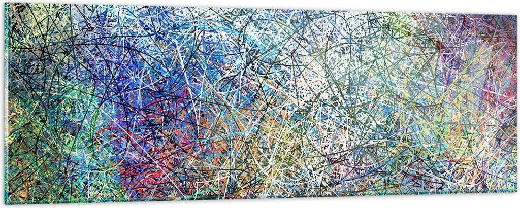 Bilder auf glas - Abstraktion modern - 90x30cm - Glasbilder - Wandbilder - Kunstdruck - zum Aufhängen bereit - Wanddekoration aus Glas - Glas Bild...