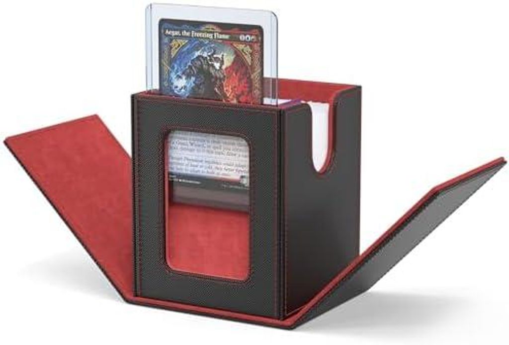 Deck Box mit Commander Display, Magnetic Sammelkarten Box für 100+ hüllen Karten, Premium Karten Aufbewahrungsbox mit 2 kartentrenner 1 Toploader...