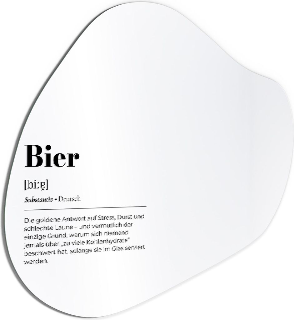DEQORI Wandspiegel Organisch 90,5x82,3 cm 'Bier - Definition' Spiegel Badspiegel Bad