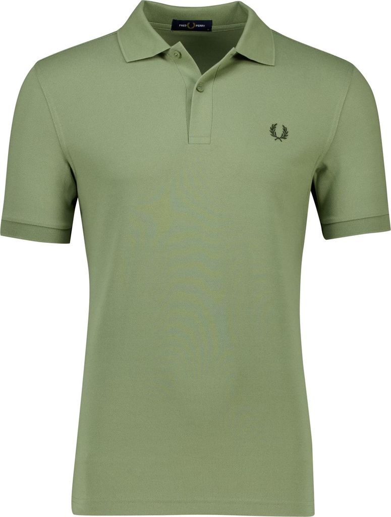 Fred Perry Poloshirt einfarbig grün Baumwolle Produktbild 