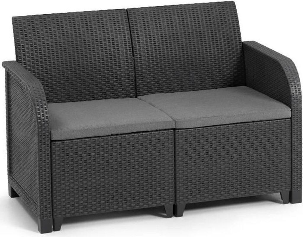 Keter Garden sofa 2-osobowa Rosalie grafitowo-szara Zdjęcie produktu 