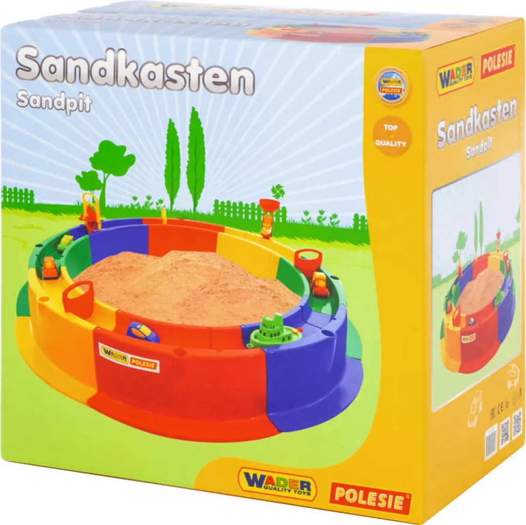 Bac à Sable Enfant avec Circuit d'Eau et Accessoires de Jeux 136 cm