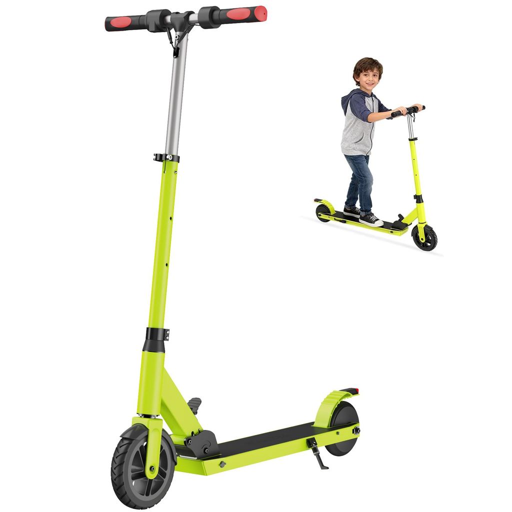 Elektroscooter Für Kinder und Jugendliche 6-14 Jahren, LED-Anzeige, Klappbarer Elektroroller 150W, Reichweite 10-15 km, 5Ah Akku, Bis 18 km/h, Grün