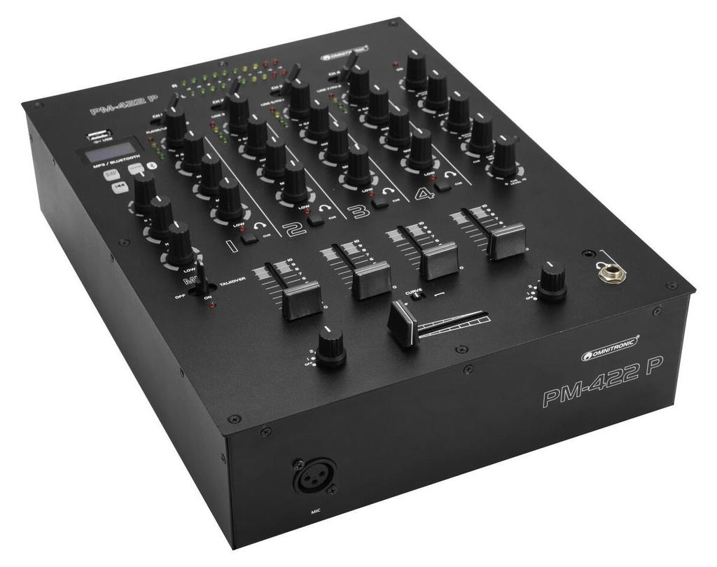 OMNITRONIC PM-422P 4-Kanal-DJ-Mixer mit Bluetooth und USB-Player (10006878)
