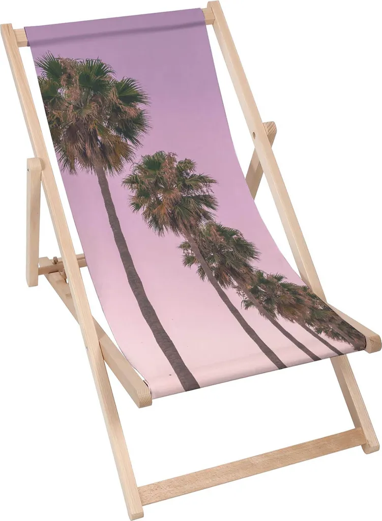 Sdraio Dreamroots Legno Faggio 130kg Pink Sky Palms Pieghevole 3 Livelli