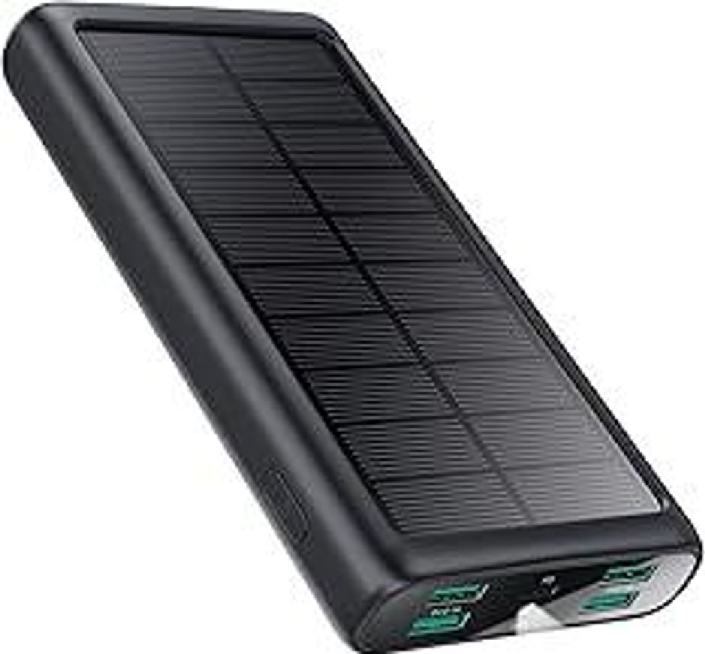 Power Bank 26800mAh, 15W PD3.0A USB C Solar Powerbank Schnellladefunktion, Solarladegerät 5 Ausgang Tragbarer Externer HandyAkkus mit LED-Taschenl...